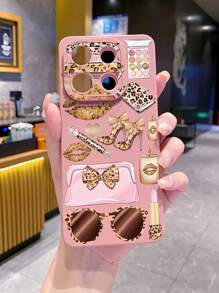 1 Stück Leoparden-Muster Schutzhülle kompatibel mit iPhone/Galaxy/Infinix/Redmi/OPPO/VIVO/Realme