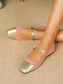 Women's Square Toe Mary Jane Flat Slip-On Shoes