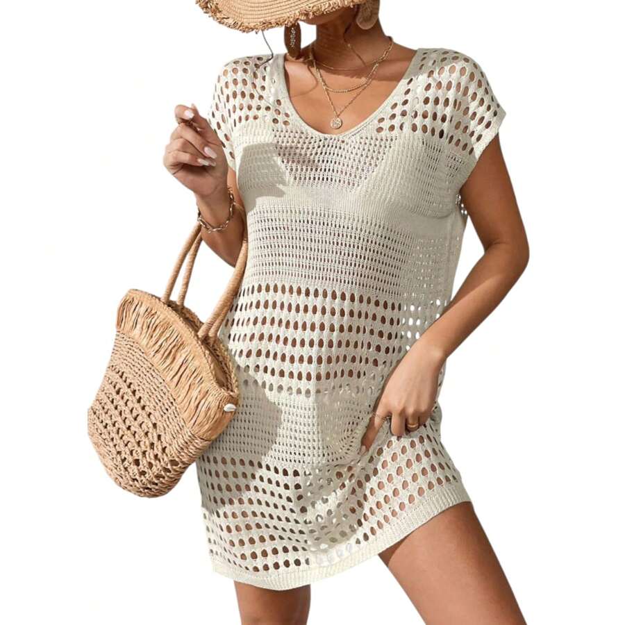 Saída de Praia Bata Moda Feminina Verão Tricô Modal | SHEIN Brasil