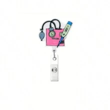 1 件/3 件粉色护士徽章卷轴 - 可伸缩和旋转证件夹，带易拉夹，耐用亚克力 - 彩色 - 查看 11