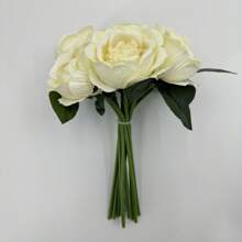 1 set contenente 12 pezzi di fiori di peonia finti in seta, 7 peonie in seta e 5 piante verdi, adatti per decorazioni per fidanzamenti, matrimoni, casa e cucina