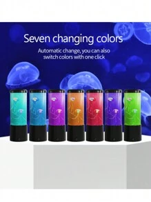 Fantasy USB Powered Jellyfish Water Tank Aquarium LED Table Lamp Color Changing Bedside Lava Night Light For Home Bedroom Deco Halloween Christmas Thanksgiving Gift - jellyfish lamp - View 8