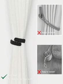 1件/2件/4件装手工棉绳扭结窗帘绑带,多种颜色和尺寸可选,适用于窗帘固定和装饰 - 彩色 - 查看 9