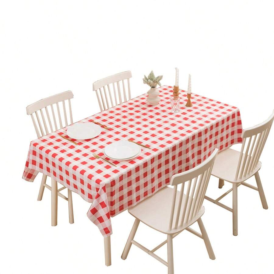 25g 一次性格子印花防水防油简约学生风格餐桌布，适合家庭聚会 - 彩色 - 查看 1