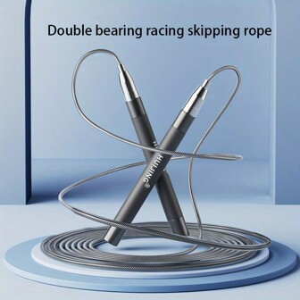 Adjustable Jump Rope With Dual Bearing Auto-Lock, Silicone Non-Slip Handles, Speed Skipping Rope, Professional Steel Wire Rope For Adults - Ideal For Indoor/Outdoor Workout, Fitness Training And Weight Loss - Lightweight , Length Adjustable, Fast Jumping Rope For Effective Cardio Exercise And Fat Burning Gym Accessories