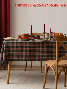 1件圣诞加厚红绿格子桌布，适用于节日派对、宴会、餐厅、厨房、餐桌装饰，方形，透气轻便 - 紅綠色 - 查看 11
