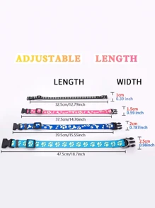 Haustier Halsband mit Pfotenabdruck Muster, fluoreszierend, Nachtsicht für Hunde und Katzen Innen- und Außenbereich Universal