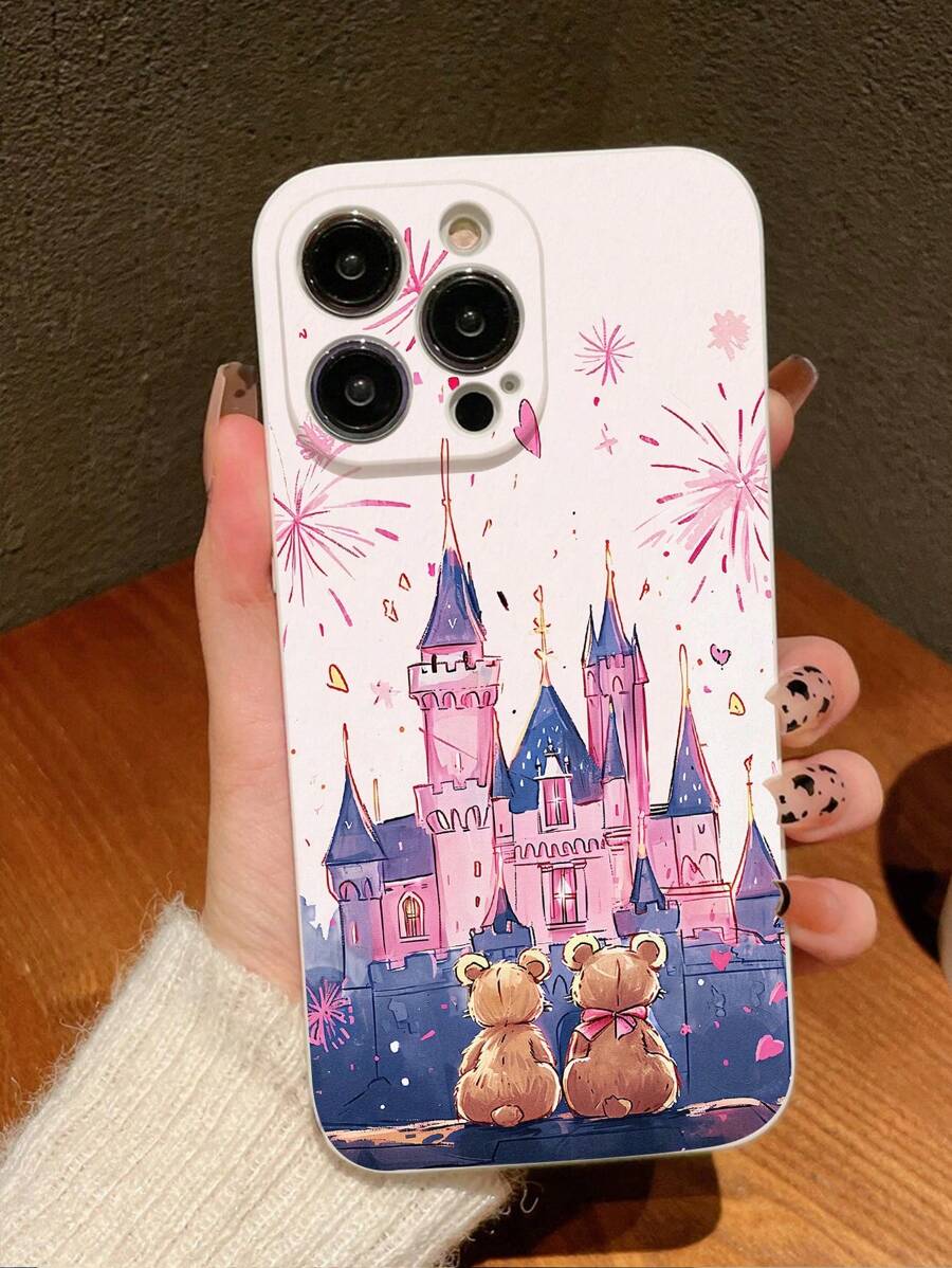 Fantasy Castle Couple Of Bear Pattern Silicon Phone Case 360 Degree Full Protection Compatible With IPhone - Multicolor - View 1