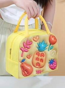 1个女童大容量午餐包，3D卡通图案，防污、防褪色、轻便，理想的礼物之选