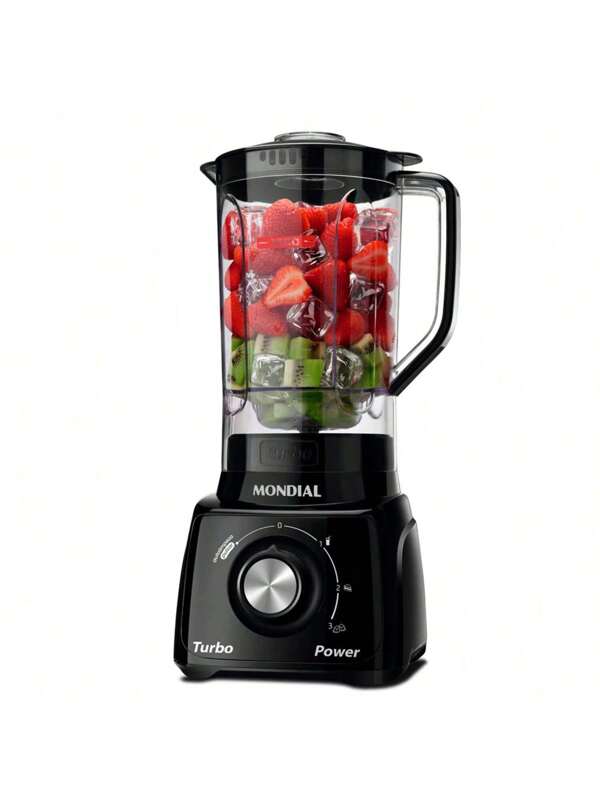  Liquidificador Mondial Turbo 3 Velocidades 110v Preto