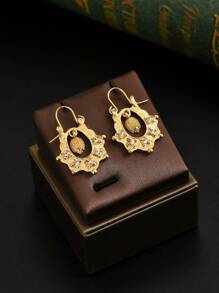 时尚新娘耳环，奢华刺猬形金吊坠耳环