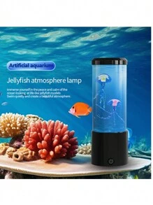 Fantasy USB Powered Jellyfish Water Tank Aquarium LED Table Lamp Color Changing Bedside Lava Night Light For Home Bedroom Deco Halloween Christmas Thanksgiving Gift - jellyfish lamp - View 7