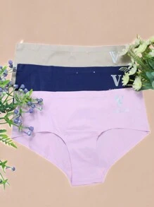 Set Of 3 Comfortable Invisible Fabric Panties In Various Colors, Multi-Color, Non-Marking, Fashions Design - Multicolor - View 1