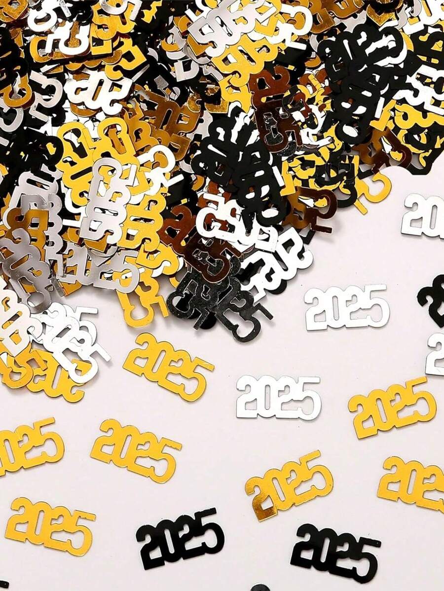 Coriandoli 60° Compleanno Nero Oro Argento - 30g Per Decorazioni Tavola, Torte, Regali - Foto 5