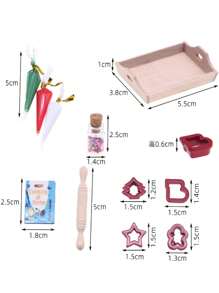 1:12 Scale Dollhouse Baking Set, Mini Home Decor, BJD Photography Props, Miniature Toy, DIY Phone Case Kit, Miniature Food Play Accessory