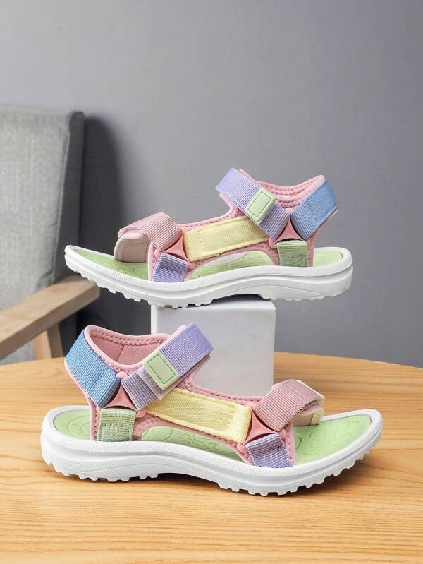 Children's Summer Sporty Sandals, Lightweight Breathable & Comfortable, Easy On/Off With Double Closure, Fashionable & Versatile For Daily Wear, Beach, Vacation