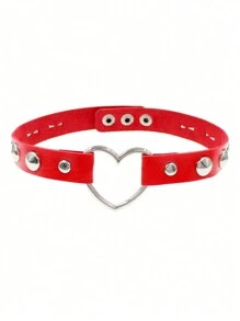 1 件朋克哥特式铆钉红色颈链性感项链，适合女性日常派对穿着、圣诞派对、创意生日、情人节、狂欢节礼物 - 紅色 - 查看 17