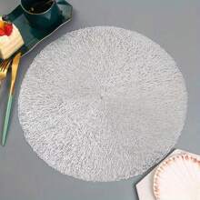 4/6pcs Western-Style Round Placemats - Heat-Resistant, Non-Slip, Waterproof, And Easy-To-Clean Table Mats For Home And Hotel Decor - Simple, Hollow, Bronzing Design For Coffee Tables And Dining Tables - Multicolor - View 4
