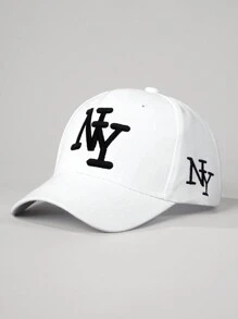 1 件 3D 刺绣 NY 正面和侧面仿毛棒球帽，可调节户外防晒休闲帽，适合春季、秋季、旅行、海滩、男士和女士，Y2K 风格 - 棒球帽 - 查看 2