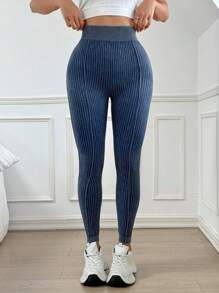 TCVC Damen nahtlose washedLeggings, hoher Bund, Gesäßanhebend, Bauchformend, Pfirsichhüften, elastische lässige Sportjoga-Hosen, atmungsaktives Material
