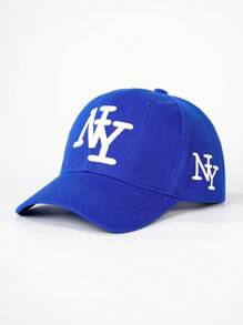 1 件 3D 刺绣 NY 正面和侧面仿毛棒球帽，可调节户外防晒休闲帽，适合春季、秋季、旅行、海滩、男士和女士，Y2K 风格 - 棒球帽 - 查看 3