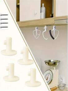 4-Piece Upright Mixer Stand, Kitchen Storage Organizer, With Spiral Mixer Attachment, Plastic Mixer Accessory Storage Tool Holder - Multicolor - View 11