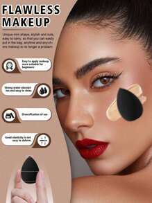 42pcs/Set Makeup Brush Set: Includes 20pcs Makeup Brushes - Foundation Brush, Powder Brush, Eyebrow Brush, Blush Brush, Highlighter Brush, Eye Shadow Brush, Eyelash Brush, Eyeliner Brush, Contour Brush, Detail Brush, Nose Shadow Brush, Face Brush + 3 Makeup Sponges + 2 Makeup Puffs+5 Triangular Puffs+1 Hairband, 2 Wristbands+1 Cleaning Tray, Suitable For All Skin Types, Summer Makeup Essential