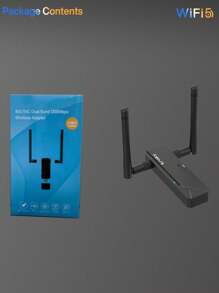 KOSKY Adaptateur WiFi USB sans fil | WiFi 5 | Bande double | 1200 Mbps | 802.11ac | 2* Antenne SMA externe | 2,4 GHz et 5,8 GHz | USB 2.0 | Boostez votre vitesse Internet avec l'adaptateur WiFi USB sans fil 1200 Mbps