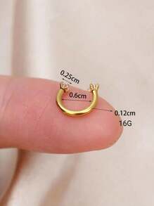 1件装防水不锈钢锆石耳钉、耳骨钉、耳环、鼻环、女士身体饰品 - 6mm - 查看 19