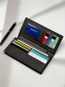 HOVI'S 时尚商务复古简约长款男士钱包大容量多卡位日常通勤旅行钱包圣诞假期钱包复古包男士包男士礼物旅行必备品爸爸礼物男士钱包手拿包手包男士钱包情人节钱包节日必备品男士贴纸包冬季棕色包情人节礼物男士情人节礼物复古校园运动生活 - 棕色 - 查看 3