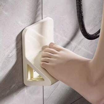 Bathroom Foot Pedal, Easy To Install Shower Foot Pedal, Hole-Free Wall-Mounted Foot Mat, Bathroom Shower Foot Scrubber, Reusable Bathroom Leg Shaving Assistant, Ideal For Pregnant Women And Back Pain Relief