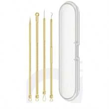 Set de 4/5/7/9 piezas de herramientas de acero inoxidable para extracción de acné y puntos negros, sin olor, para limpieza facial con puntas para piel normal, extractor de espinillas, puntos blancos y quistes para nariz y rostro