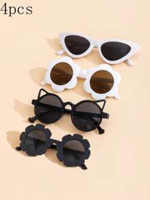 4pcs/3pcs/1pc Fashionable Cute Glasses For Baby & Kids, Back To School Gift