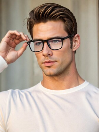男士方框透明眼镜 - 经典设计，耐用，舒适，多功能，适合女性、学生、休闲、学校、商务、摄影道具 - 日常佩戴的完美配饰