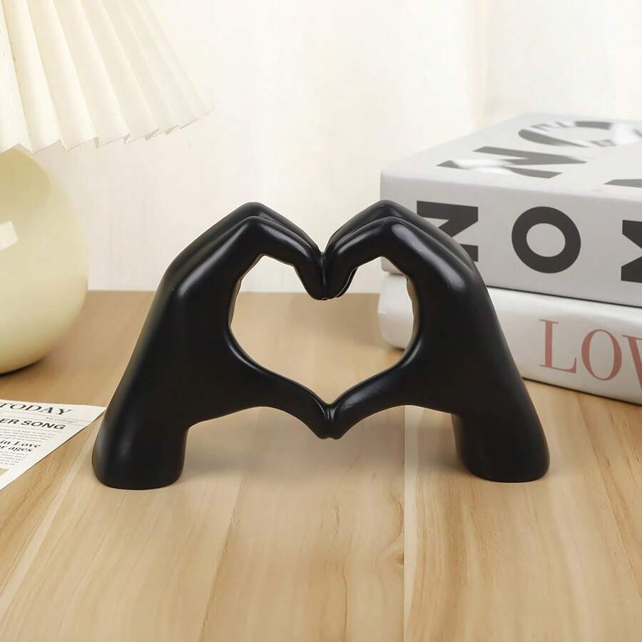 1 buc. Meșteșuguri creative în stil minimalist, rășină aurie, decor cu gesturi de inimă pentru sufragerie, dormitor, dulap TV, cadou de Ziua Îndrăgostiților, ornament decorativ minimalist modern, cadou de aniversare, cadou de petrecere, decor de nuntă, decorațiune de sărbători de Halloween