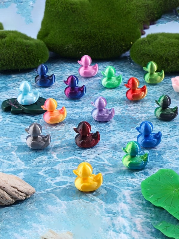 10/30pcs Cute Duck Figurines - 3D Printed Cartoon Style Plastic Duck Decorations, Classic Collectible Pendant Suitable For Various Room Types - No Power Required, Fit For Christmas, Halloween, Easter, Thanksgiving Decoration (Random Color)