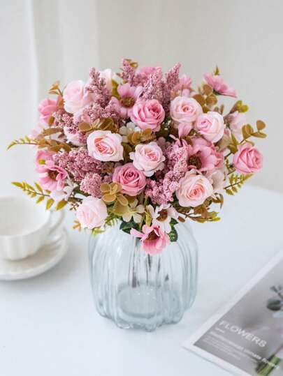 باقة ورد اصطناعية ورد الحرير العليقة 1 قطعة للزينة في حفلة عيد ميلاد Diy، سلة زهور الزفاف, باقة زهور الزفاف, زينة منزلية, زينة غرفة الطعام, زينة غرفة النوم، زينة منضدة النافذة, زينة المزهرية ، هدايا عيد الحب ، زينة السنة الجديدة ، زينة الحديقة الخارجية، بداية موسم العودة للمدرسة