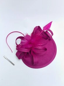 1 件女士迷人帽子羽毛德比茶会帽茶会头带发饰，德比帽迷你帽子小帽子迷你高顶礼帽迷你帽