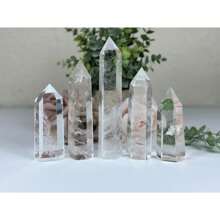 1pc Stunning Clear Quartz Tower,Energy Balance, Healing Stones Pillar-Polished Transparent Hexagonal Pillar ,Home Deacoration Stone,Holiday Ornament,The Best Choice For Crystal Collectioner ,The Preferred Gift For Family, Friends, And Elders During Festivals