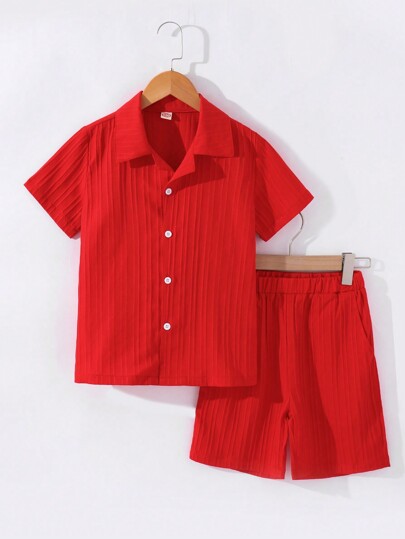 Conjunto de 2 peças de camisa e shorts casuais respiráveis de manga curta com estampa de ondas para meninos adolescentes, primavera/verão da moda