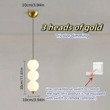 1 buah Lampu Gantung LED Modern, 3 Warna Dapat Diatur, Pemasangan Semi-Flush Logam Mengkilap, Kap Lampu Akrilik, Kontrol Saklar, Pemasangan Permanen, 110V-240V, Termasuk Perlengkapan Pemasangan - Ideal Untuk Kamar Tidur, Lorong, Pencahayaan Aksen - MultiWarna - View 7