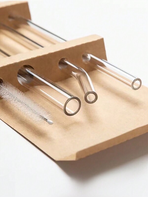 Juego de 3 pajitas de y 1 cepillo de limpieza, pajitas reutilizables y resistentes al calor de diámetro ancho para beber batidos y bebidas, para cocina, regalo de Navidad, suministros escolares