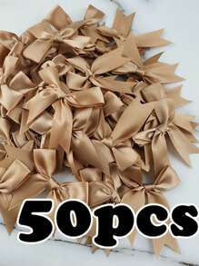50 piezas/paquete Lazos de cinta de grosgrán hechos a mano, multicolor, suministros artesanales decorativos para envolver regalos, decoración de fiestas, accesorios para el cabello, ropa, decoraciones navideñas, del Día de San Valentín, regalos navideños y decoración navideña para el hogar - Multicolor - Ver 20
