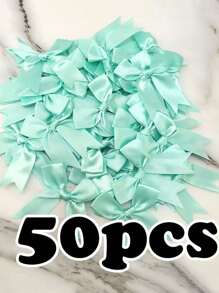 50 piezas/paquete Lazos de cinta de grosgrán hechos a mano, multicolor, suministros artesanales decorativos para envolver regalos, decoración de fiestas, accesorios para el cabello, ropa, decoraciones navideñas, del Día de San Valentín, regalos navideños y decoración navideña para el hogar - Multicolor - Ver 17