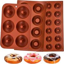 3 pièces/1 pièce Moule à gâteau en silicone de haute qualité à 6/8/18 cavités, moule à biscuits/donuts - Plaque de cuisson antiadhésive résistante à la chaleur, convient à tous les passionnés de la cuisson, cuisson maison - Cuisson professionnelle - Moule à gâteau pour la maison, le restaurant, fait maison, délicieux, excellent choix