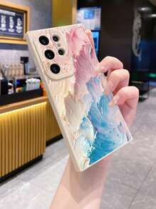 1pc Blue & Pink Gradient Shockproof Phone Case Compatible With Iphone/Compatible With Galaxy/Compatible With Infinix/Compatible With Redmi/Compatible With OPPO/Compatible With VIVO/Compatible With Realme,International Version, Not The Domestic Version - Beige - View 5
