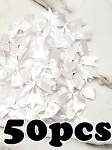 50 piezas/paquete Lazos de cinta de grosgrán hechos a mano, multicolor, suministros artesanales decorativos para envolver regalos, decoración de fiestas, accesorios para el cabello, ropa, decoraciones navideñas, del Día de San Valentín, regalos navideños y decoración navideña para el hogar - Multicolor - Ver 12