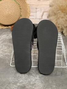 Tongs pour femmes à fleurs minuscules faites à la main avec nœud, tongs femmes pour plage