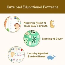 Baby Play MAT 71" X 79" X 0.6: Foldable, Padded Floor Mat For Crawling, Playing, And Toddler Playroom | Baby Care Foam Mat | Extra-Large Floor Mats For Kids | Playpen Mat For Babies And Toddlers - 71 X 79 X 0.6 Inches - View 9