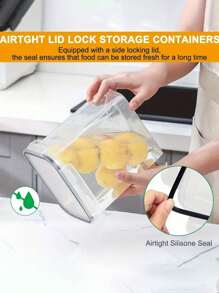 6/9/12/18pcs  Kitchen Gadgets,Sealed Pasta Boxes With LIDS, Labels And Markings - Versatile Containers For Pasta, Dry Food, Flour And Sugar - Kitchen Organizer And Storage, Dishwasher ,Stocking Stuffers For Women,Local Warehouse,Vanity - 黑與白 - 查看 9